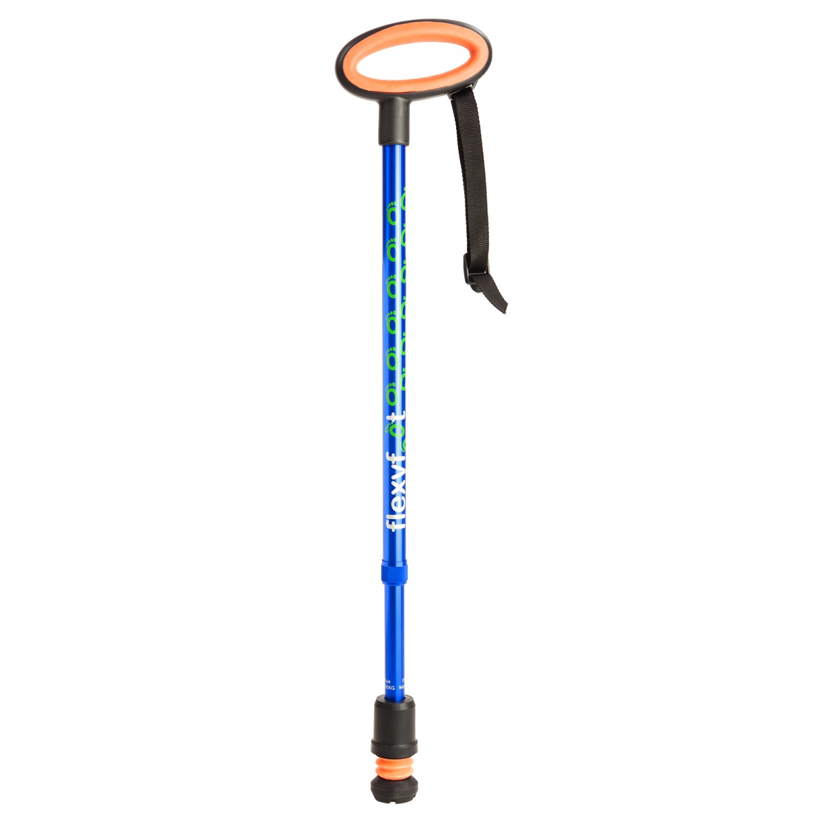 Flexyfoot Oval Handle Telescopic Walking Stick - Blue